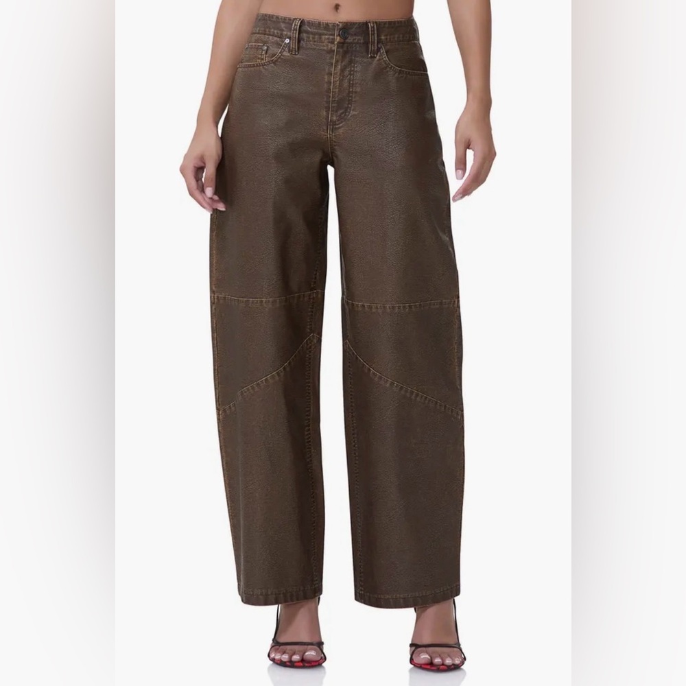 AFRM Faux Leather Barrel Pants